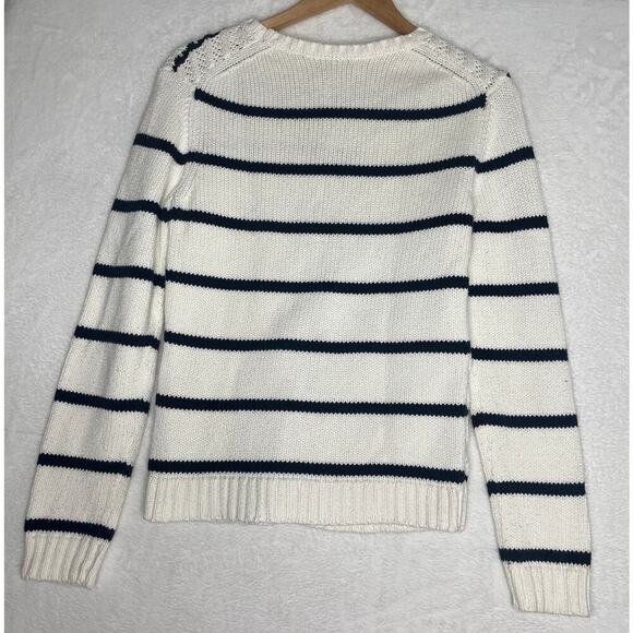 Brooks Brothers Red Fleece Black White Cable Knit Cotton Sweater sz M Preppy - Picture 4 of 7